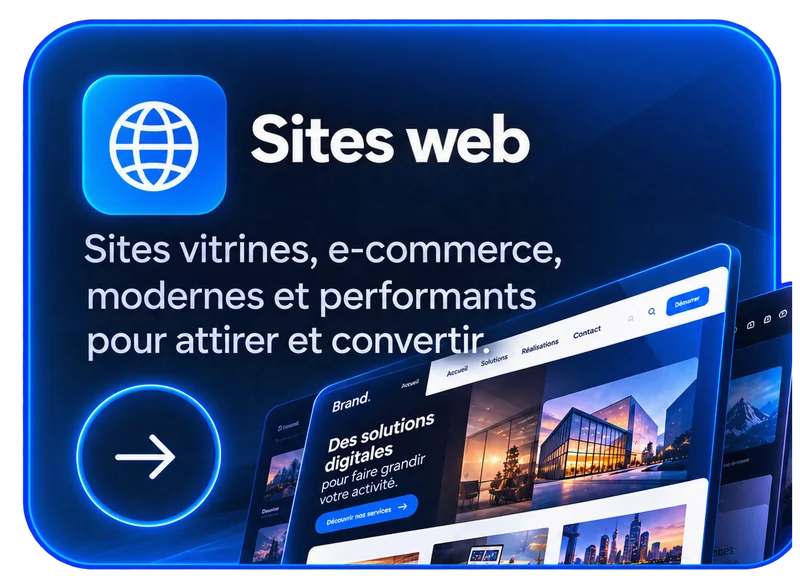 Sites web : sites vitrines, e-commerce, modernes et performants pour attirer et convertir